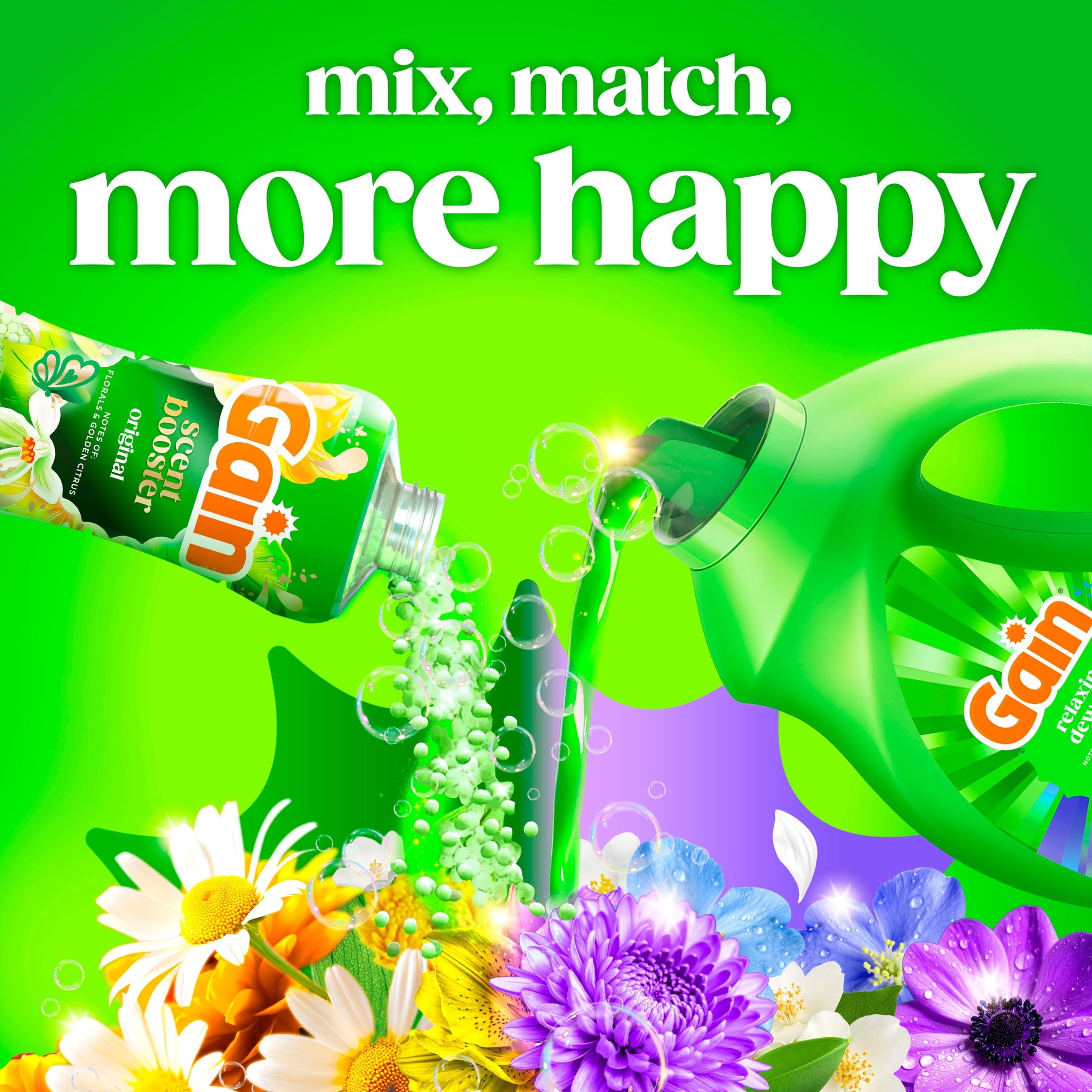 Gain Laundry Detergent Liquid, Now with Odor Defense, Relaxing Dewdrop Scent, 132 fl oz, 100 Loads
