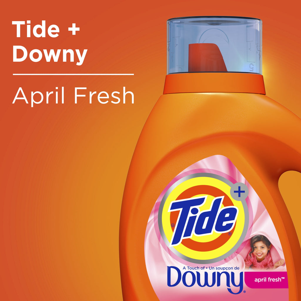 Tide Plus Downy April Fresh Scent Liquid Laundry Detergent, 24 loads 37 fl oz