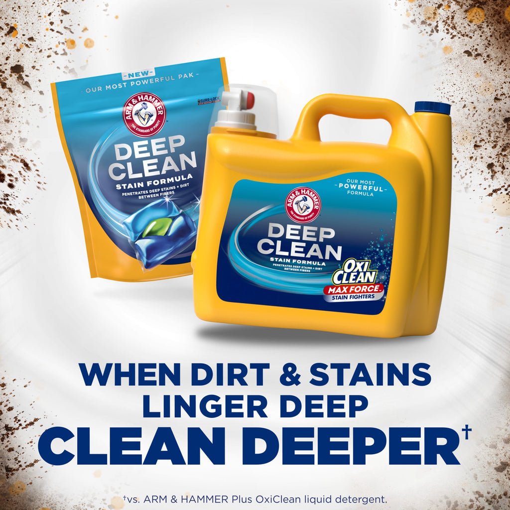 ARM & HAMMER Plus OxiClean Max Force Deep Clean Stain Liquid Laundry Detergent, Sparkling Clean