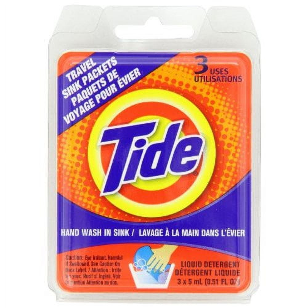 Tide Liquid Detergent Travel Sink Packets 3 ea