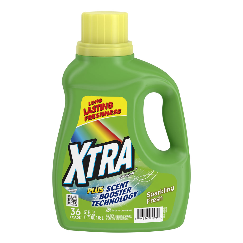 XTRA Plus Scent Booster Technology, Sparkling Fresh, 36 Loads Liquid Laundry Detergent, 56 Fl oz