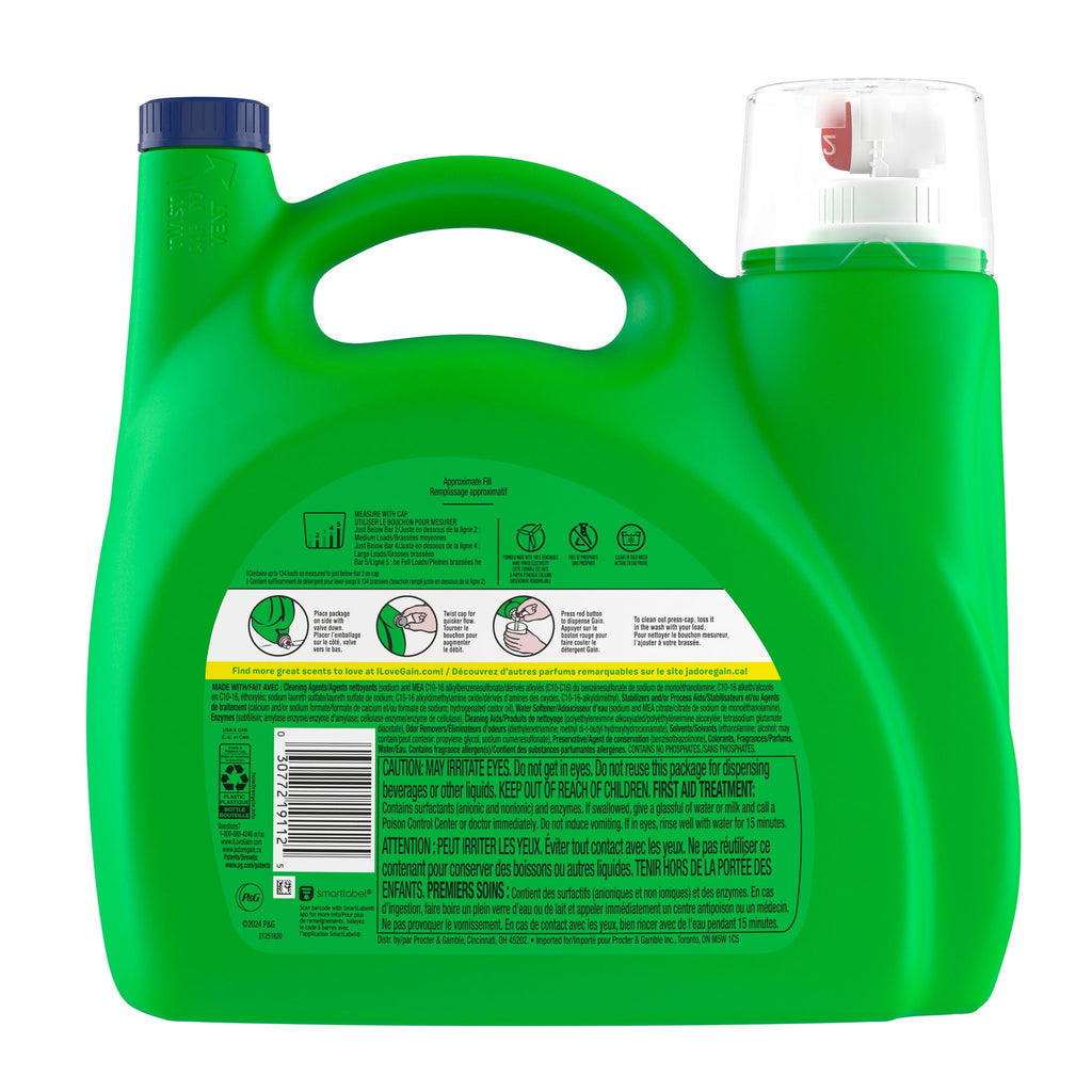 Gain Laundry Detergent Liquid with Odor Fighters, Moonlight Breeze Scent, 46 fl oz, 32 Loads
