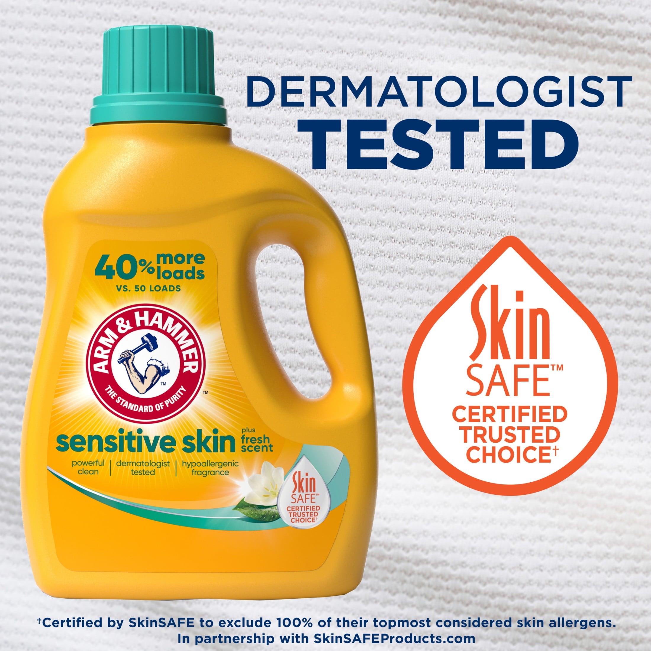 ARM & HAMMER Sensitive Skin Plus Fresh Scent, 170 Loads Liquid Laundry Detergent, 170 fl oz