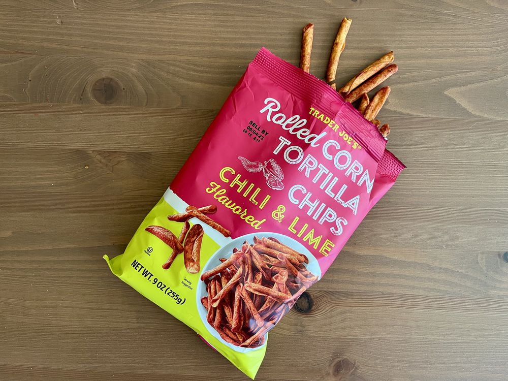 Trader Joe's Rolled Corn Tortilla Chips Chili & Lime - Pack of 1