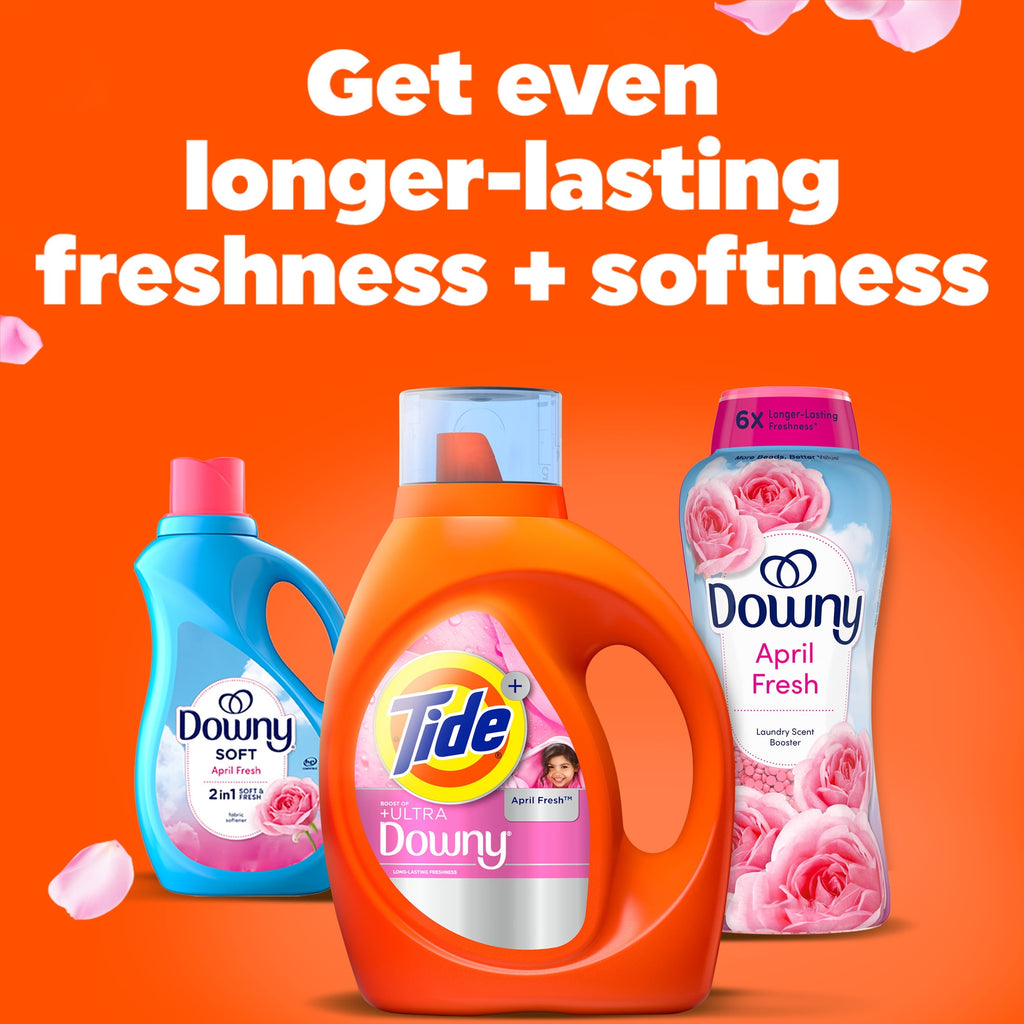 (6 pack) Tide Laundry Detergent Liquid Plus a Boost of Ultra Downy, April Fresh Scent, 27 fl oz, 19 Loads
