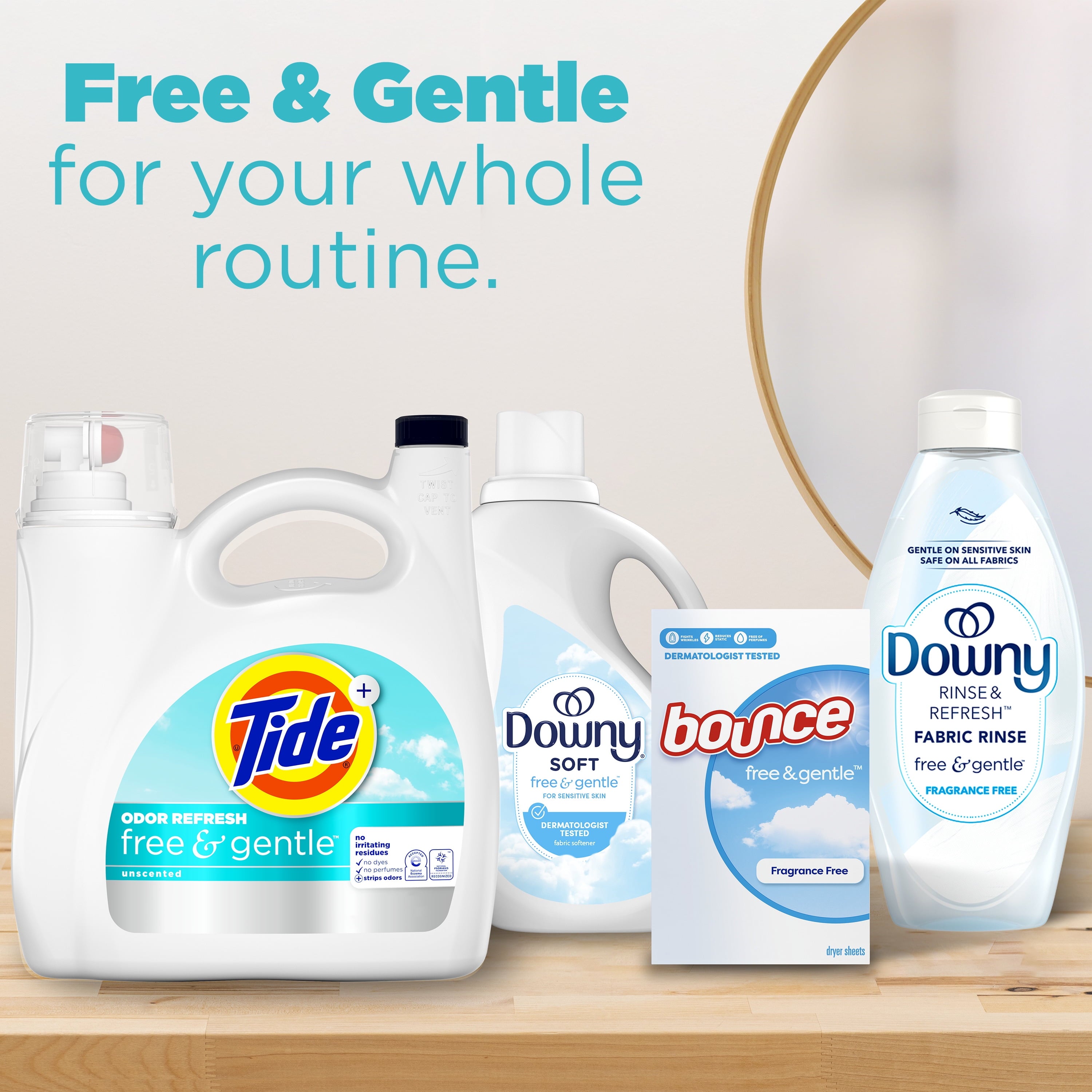 Tide Free & Gentle Laundry Detergent Liquid for Sensitive Skin, Hypoallergenic, Perfume Free, 117 fl oz, 83 Loads
