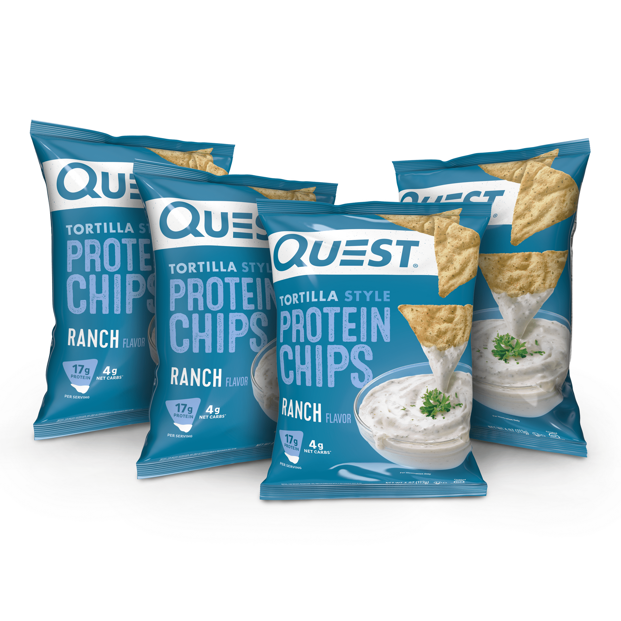 (2 pack) Quest Tortilla Style Protein Chips, Ranch, Baked, Gluten Free, 4 Count