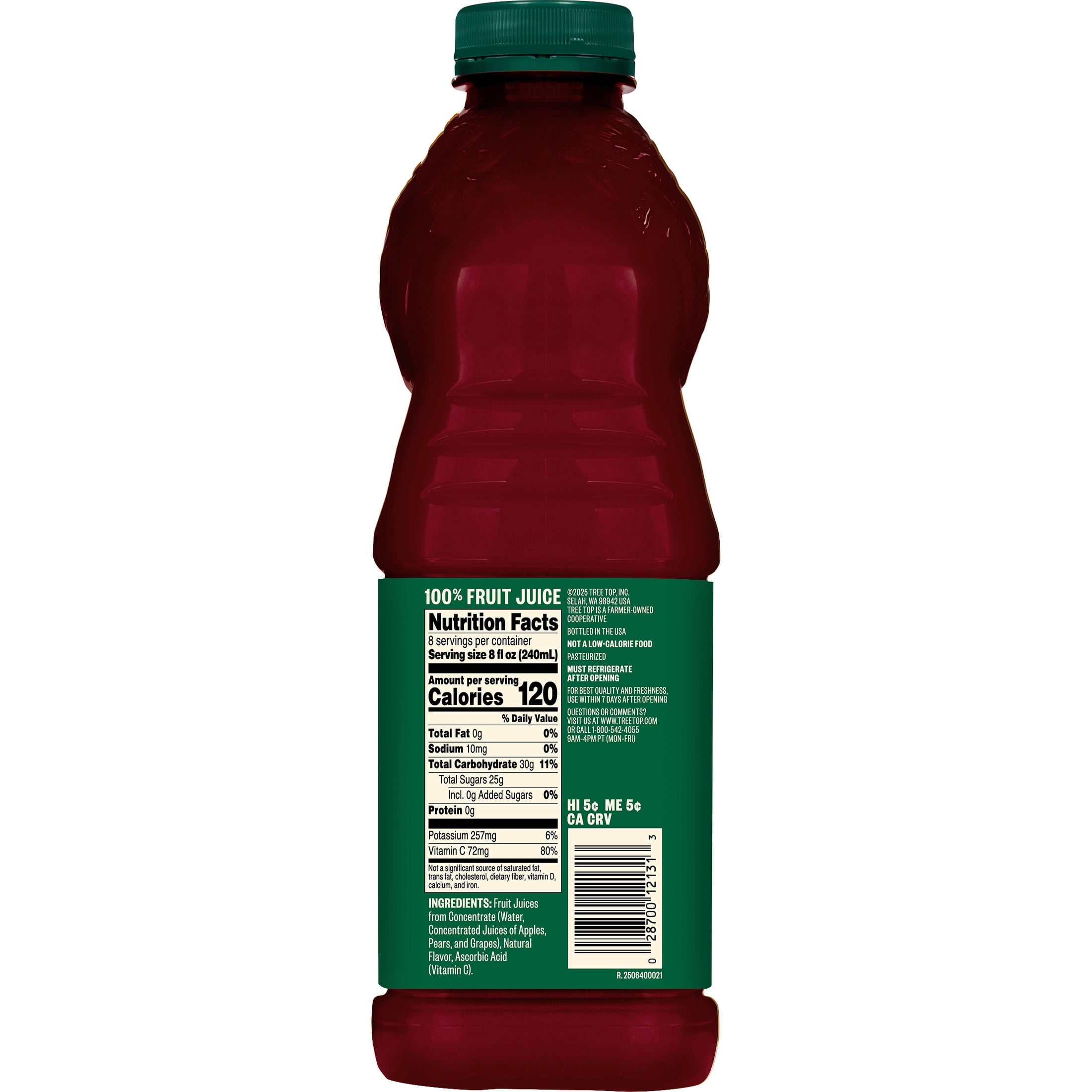 Tree Top 100% Juice Apple Grape, No Sugar Added, 64 fl Oz