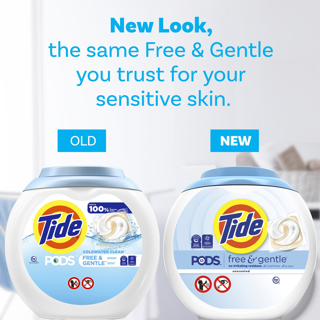 Tide PODS Laundry Detergent Soap Pacs, Free and Gentle, Hypoallergenic, Unscented, 16 Count