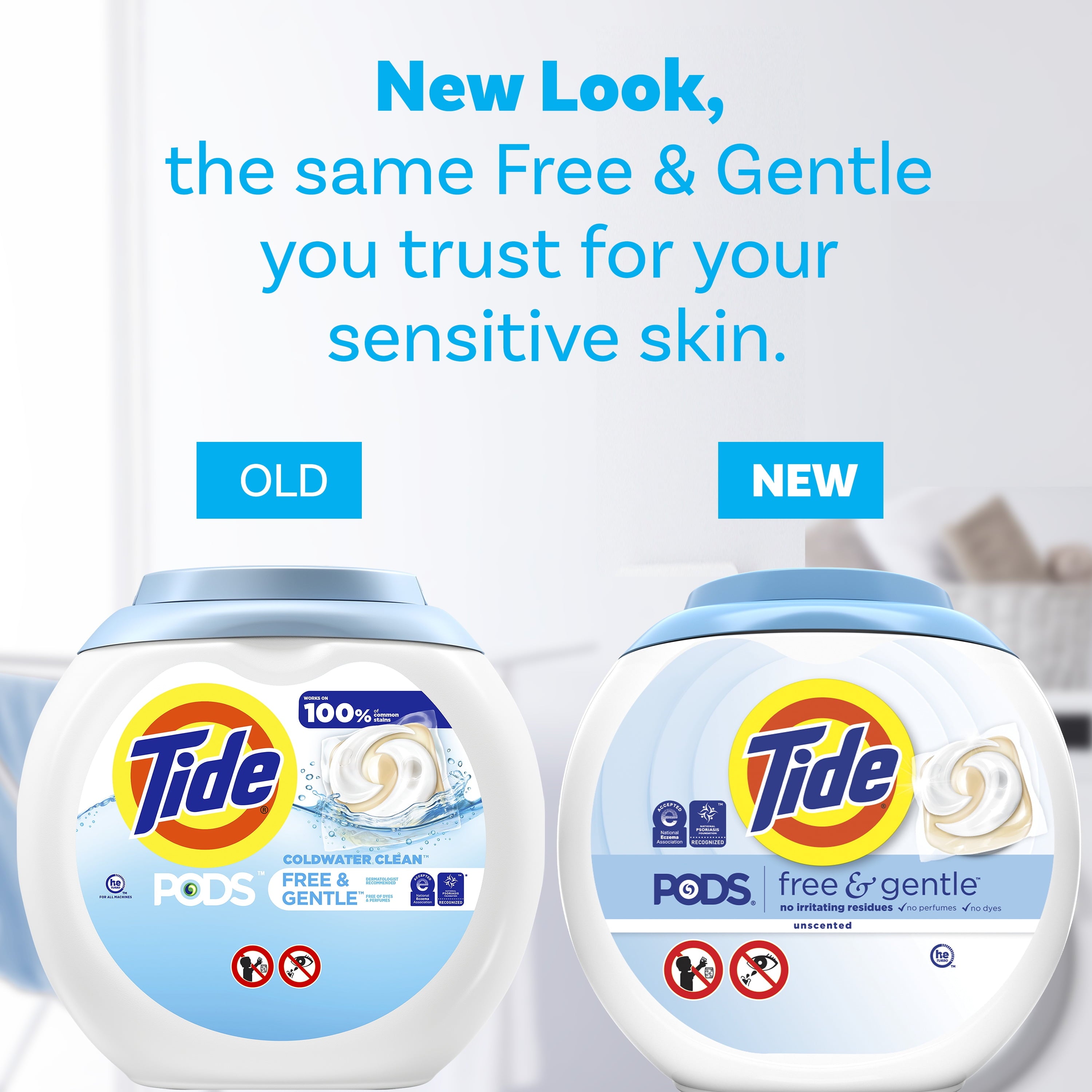Tide PODS Laundry Detergent Soap Pacs, Free and Gentle, Hypoallergenic, Unscented, 16 Count