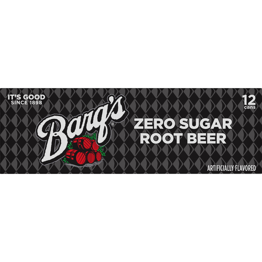 Barq's Zero Sugar Root Beer Soda Pop Fridge Pack Cans, 12 fl oz, 12 Pack