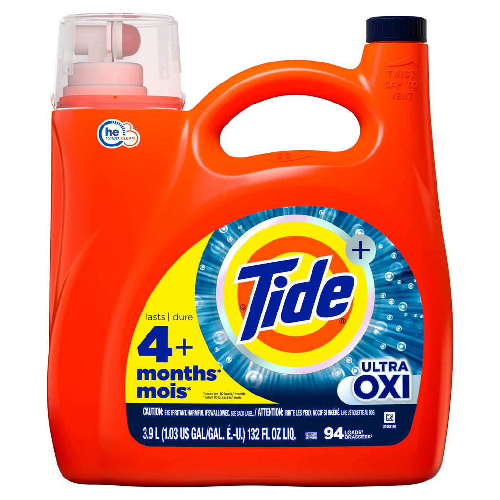 Tide Liquid Laundry Detergent, Ultra Oxi Boost, 132 fl oz, 94 Loads