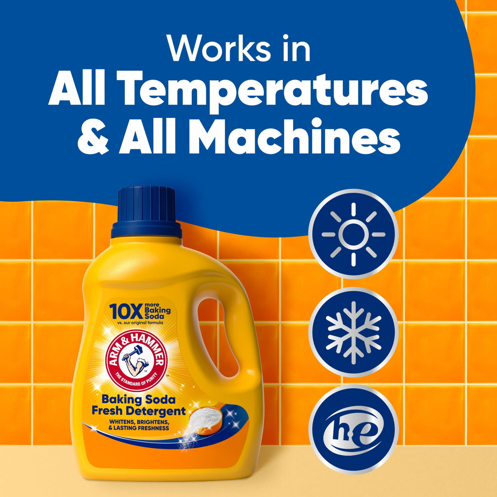 ARM & HAMMER Baking Soda Fresh Liquid Laundry Detergent, 110 Fl Oz 110 Loads