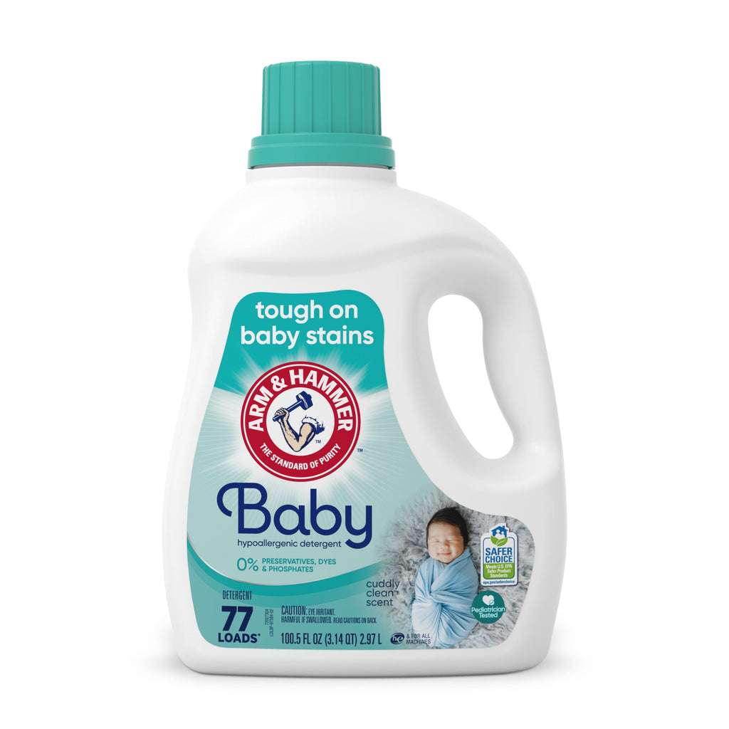 ARM & HAMMER Baby Hypoallergenic Liquid Laundry Detergent, 77 loads 100.5 fl oz