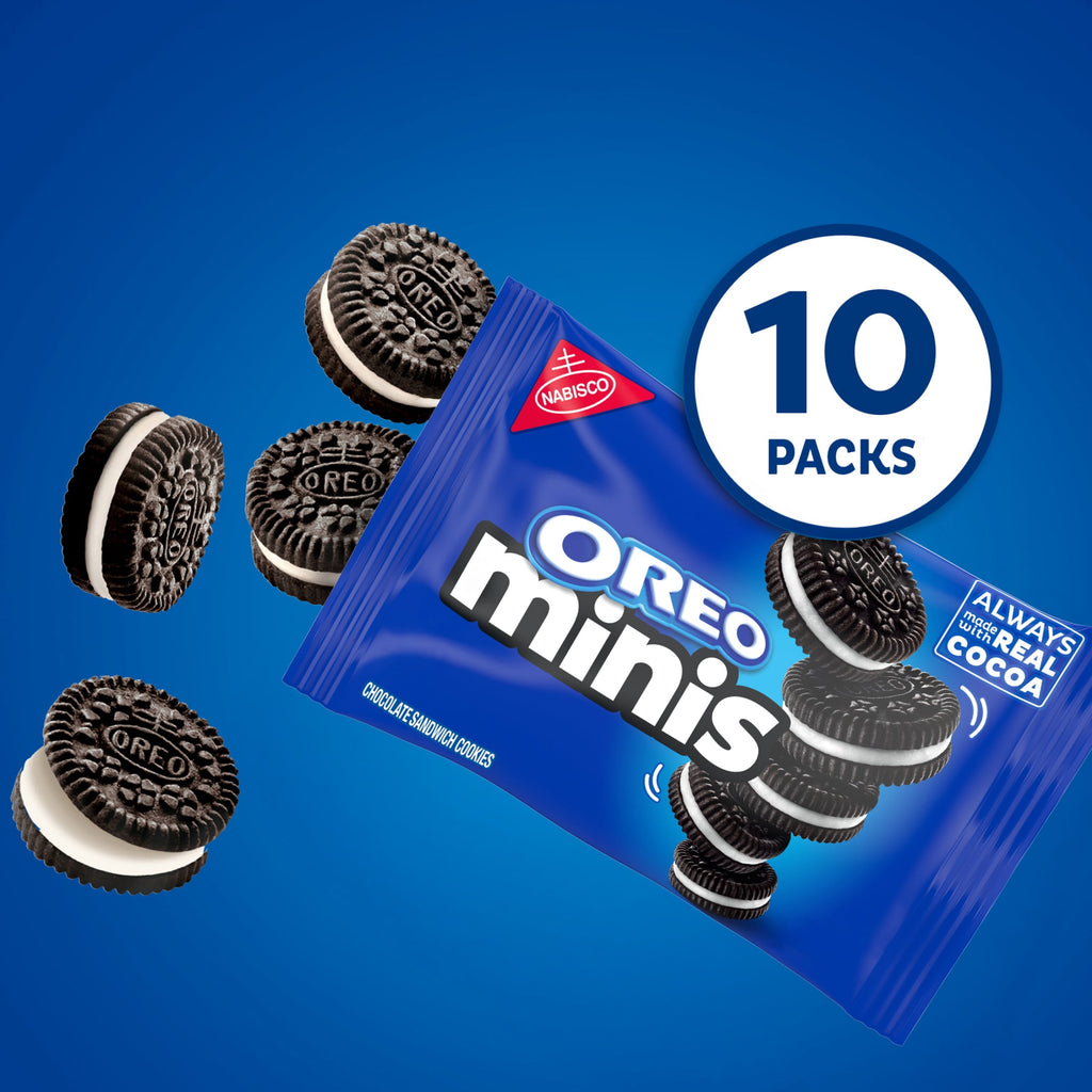 OREO Minis Chocolate Sandwich Cookies, 10 Snack Packs