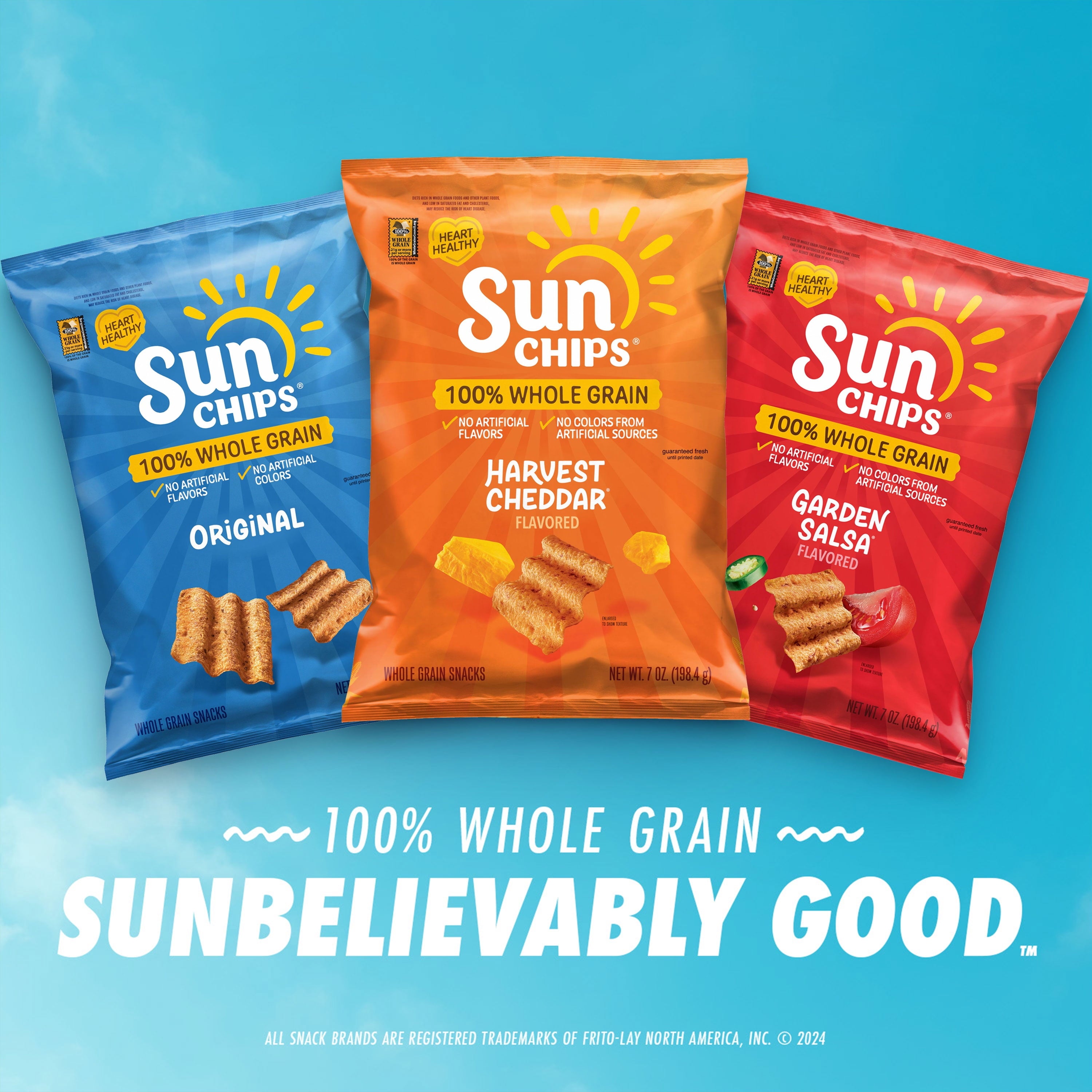 SunChips Multigrain Chips Variety Pack, 1 oz Bags, 40 Count (Assortment May Vary)