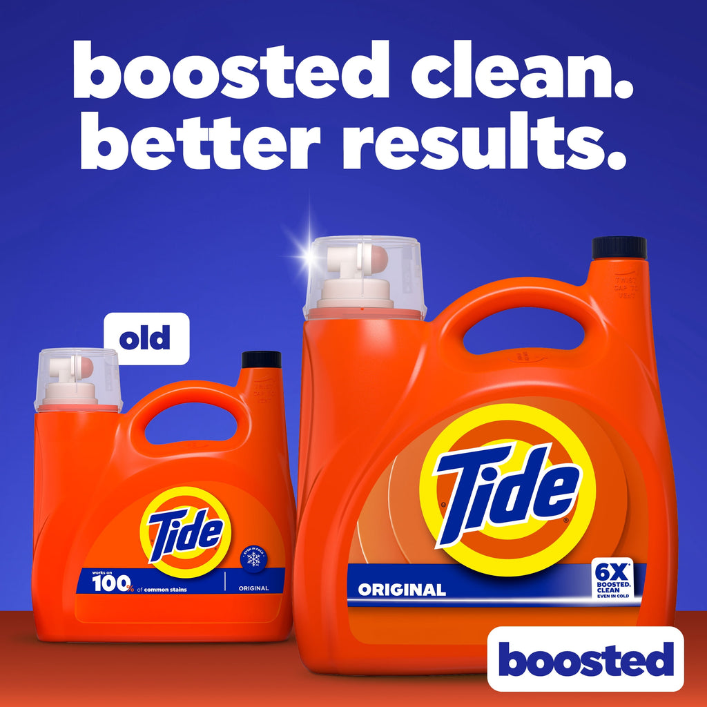Tide Laundry Detergent Liquid with 6X Boosted Cleaning Power, Original Scent, 125 fl oz, 100 Loads