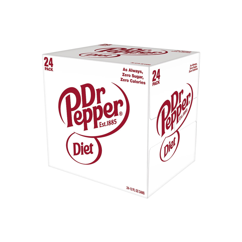 Diet Dr Pepper Soda Pop, 12 fl oz, 24 Pack Cans