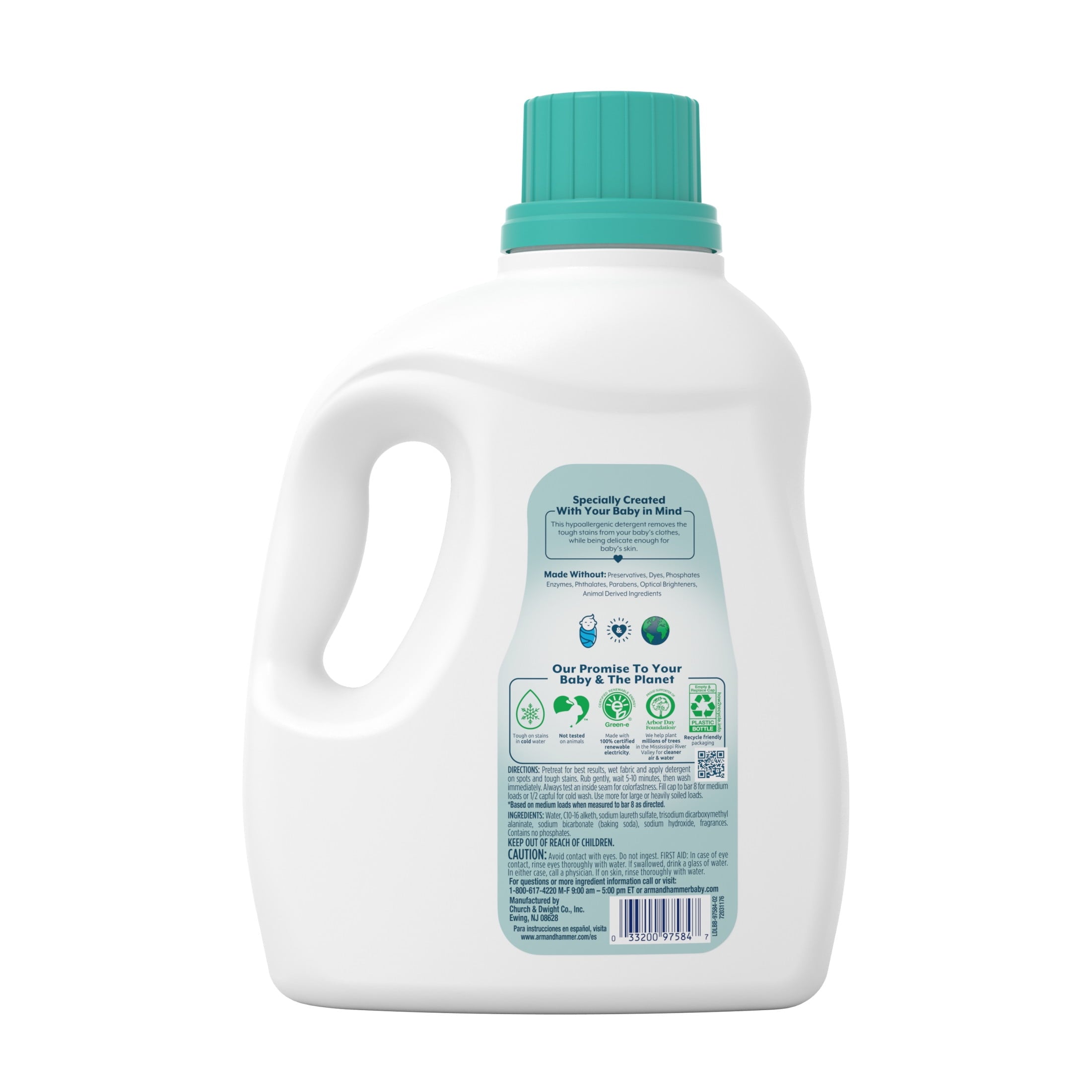 ARM & HAMMER Baby Hypoallergenic Liquid Laundry Detergent, 77 loads 100.5 fl oz