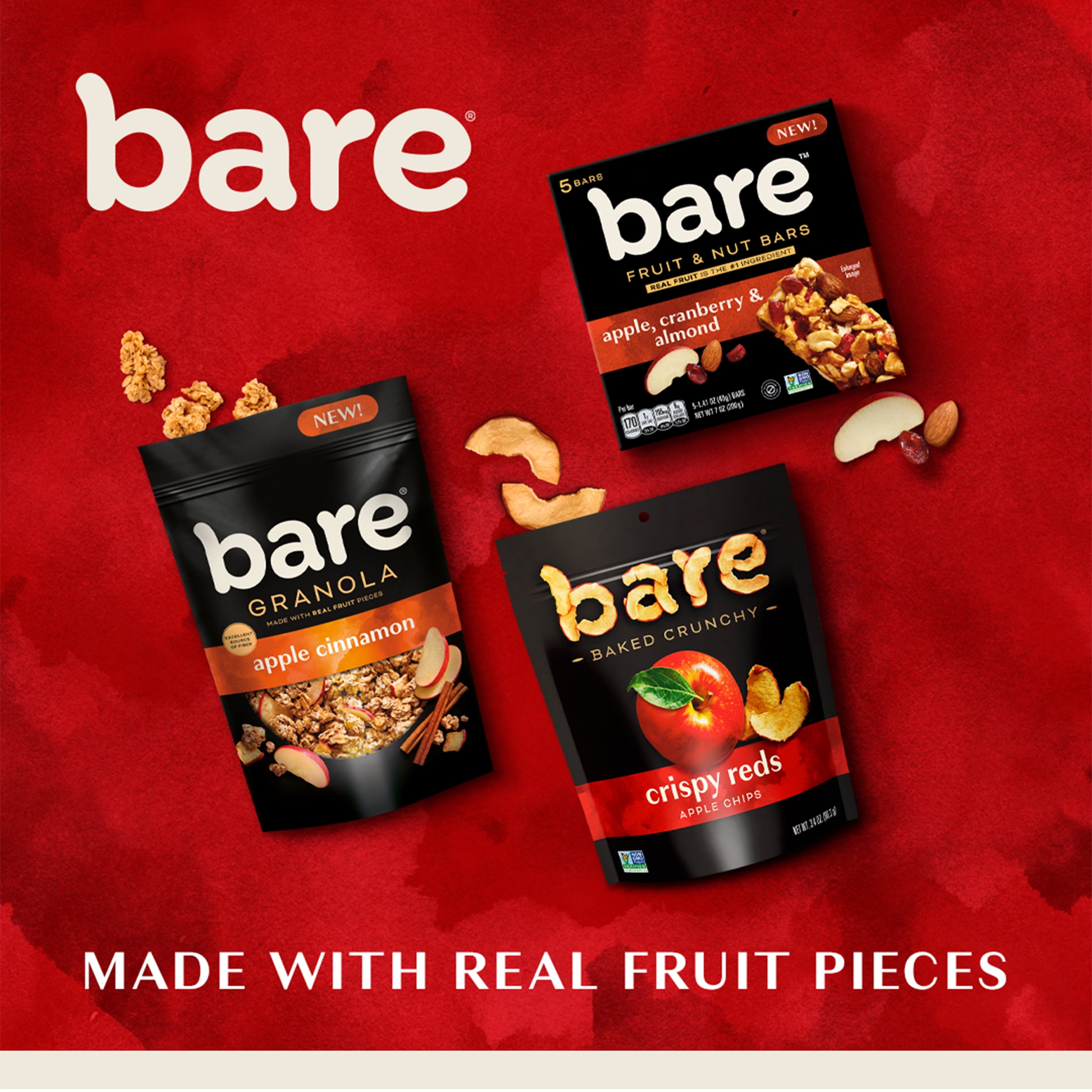 Bare Baked Crunchy Apple Chips, Sea Salt & Caramel, 3.275 oz