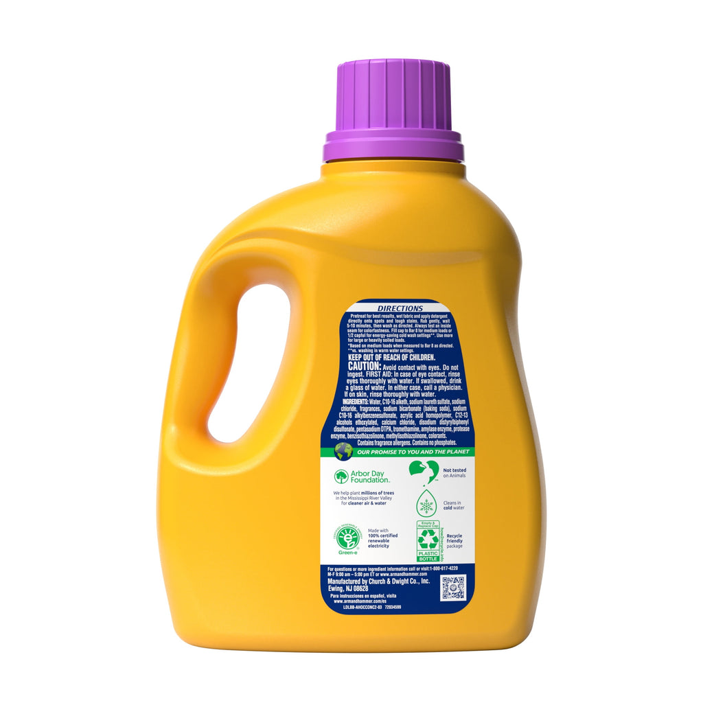 ARM & HAMMER Plus OxiClean with Odor Blasters Liquid Laundry Detergent, Fresh Burst, 96.2 Fl Oz