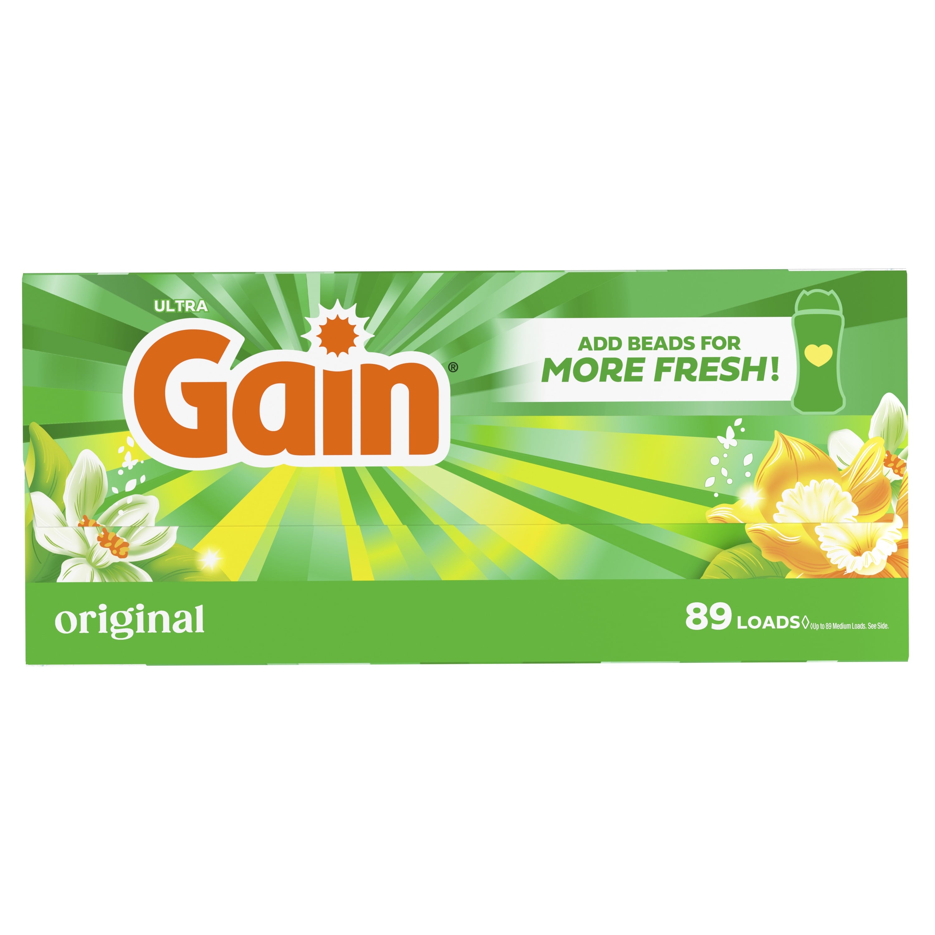 Gain Powder Laundry Detergent, Original Scent, 82 oz, 89 Loads