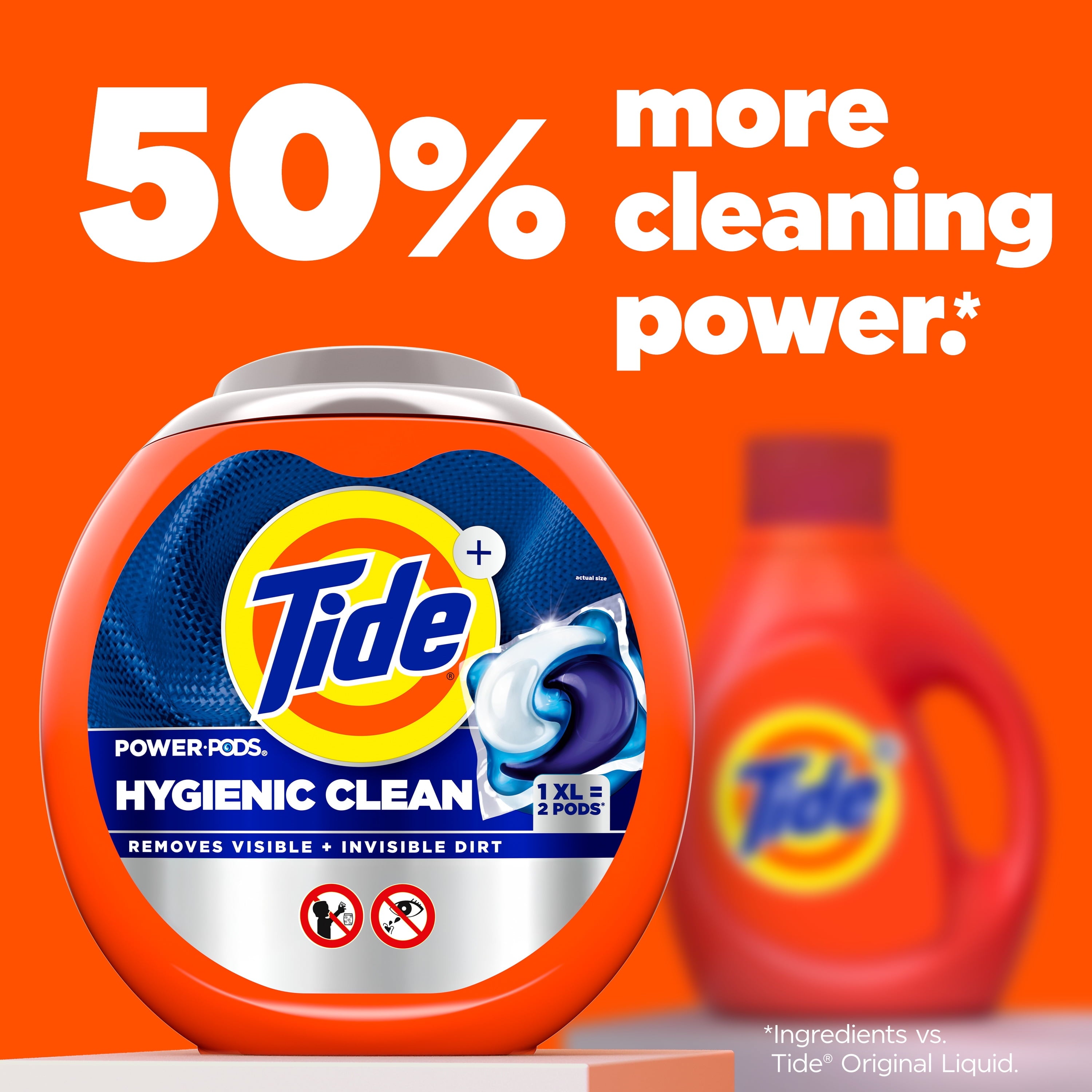 Tide Hygienic Clean Power PODS® Laundry Detergent Pacs, Heavy 10x Duty, Original Scent, 25 Count