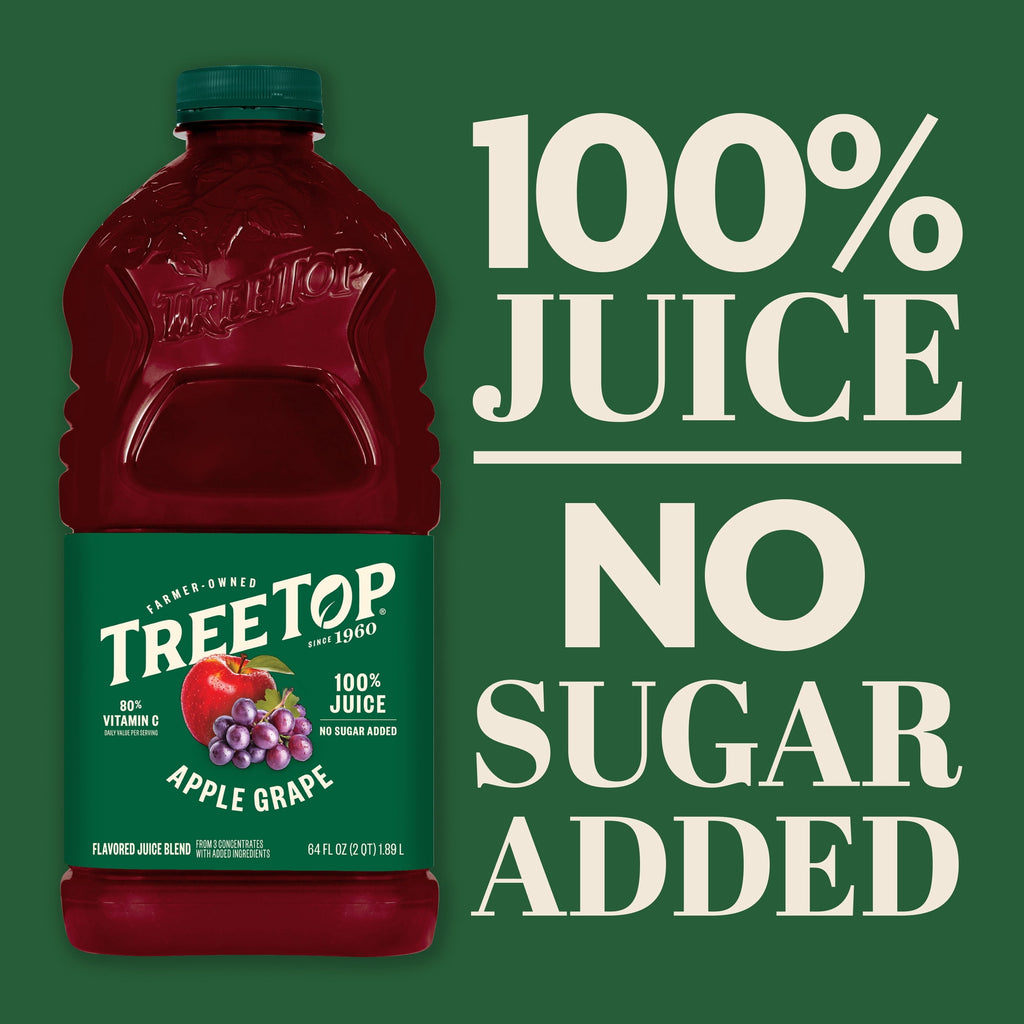 Tree Top 100% Juice Apple Grape, No Sugar Added, 64 fl Oz