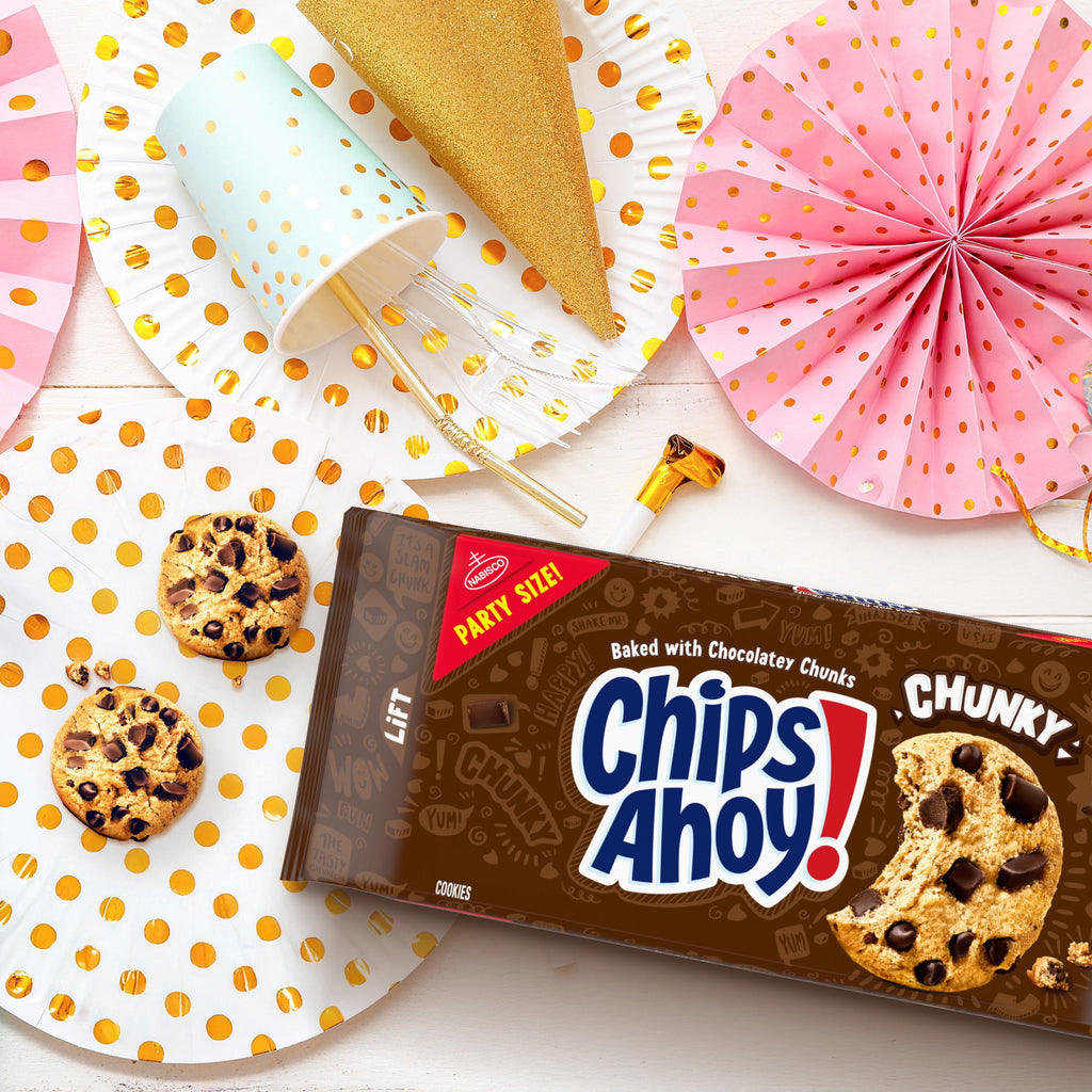 CHIPS AHOY! Chunky Fudgy Chocolate Chip Cookies, Party Size, 24.75 oz