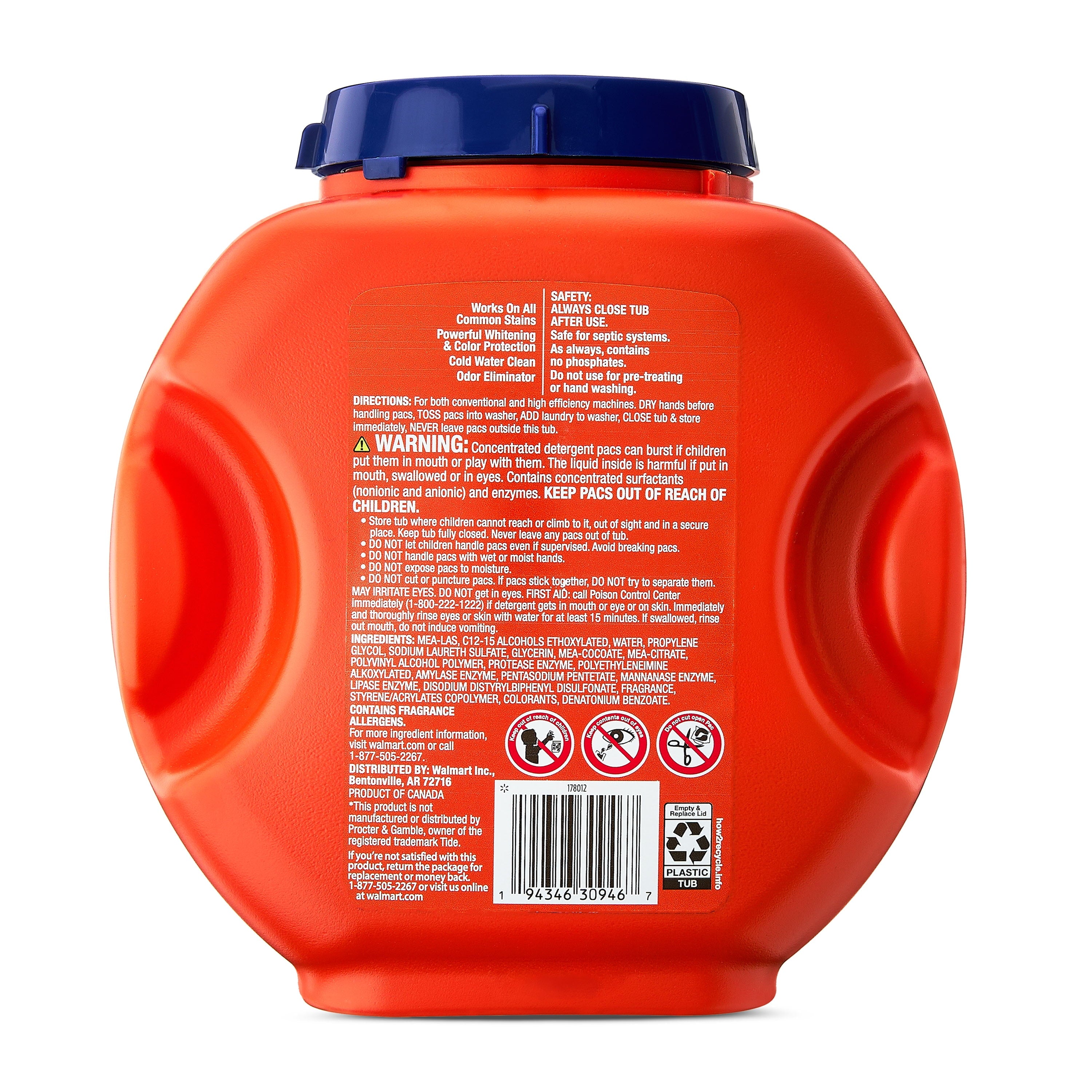 Great Value Premium Clean Laundry Pacs, Original Scent, 76 Count