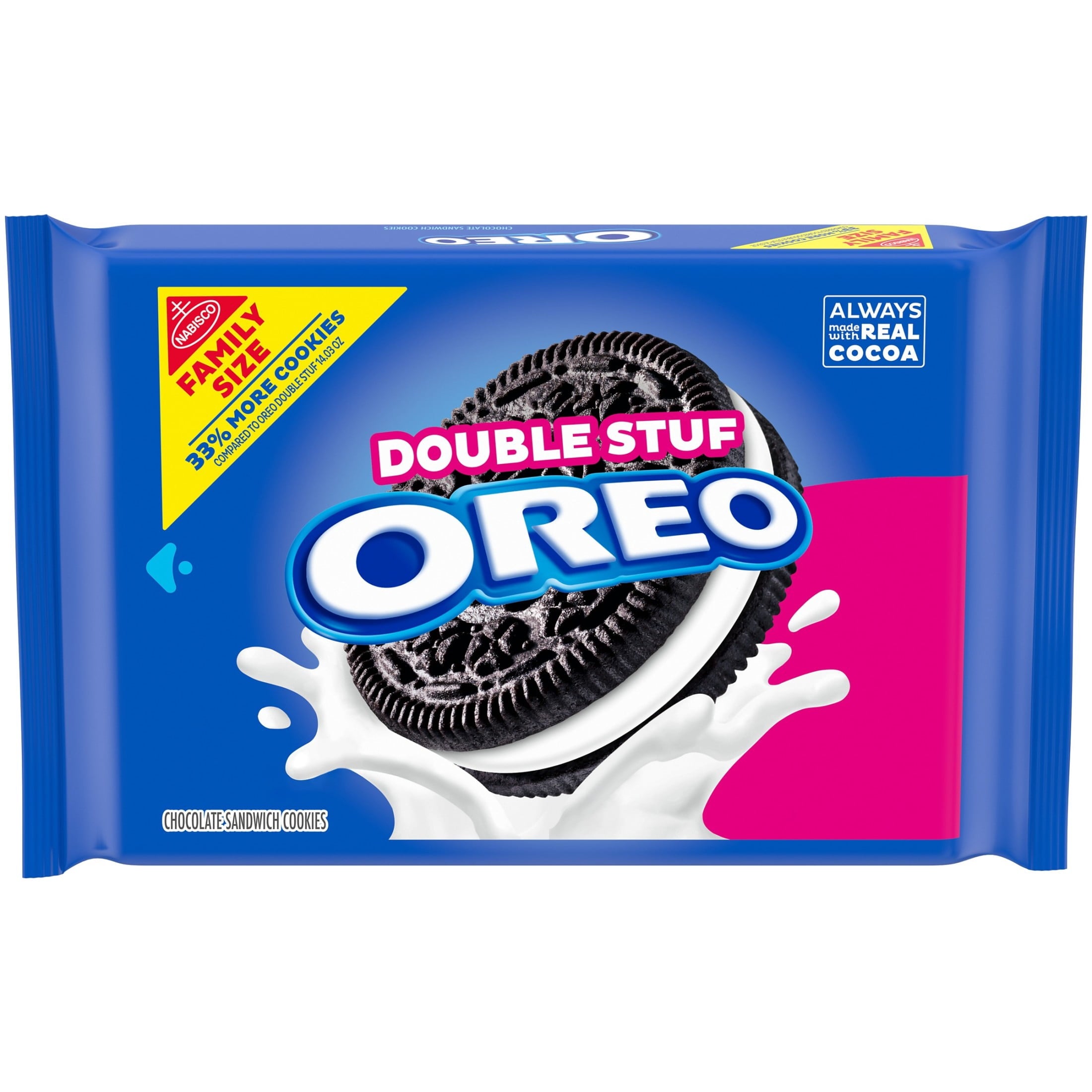 OREO Double Stuf Chocolate Sandwich Cookies, Family Size, 18.71 oz
