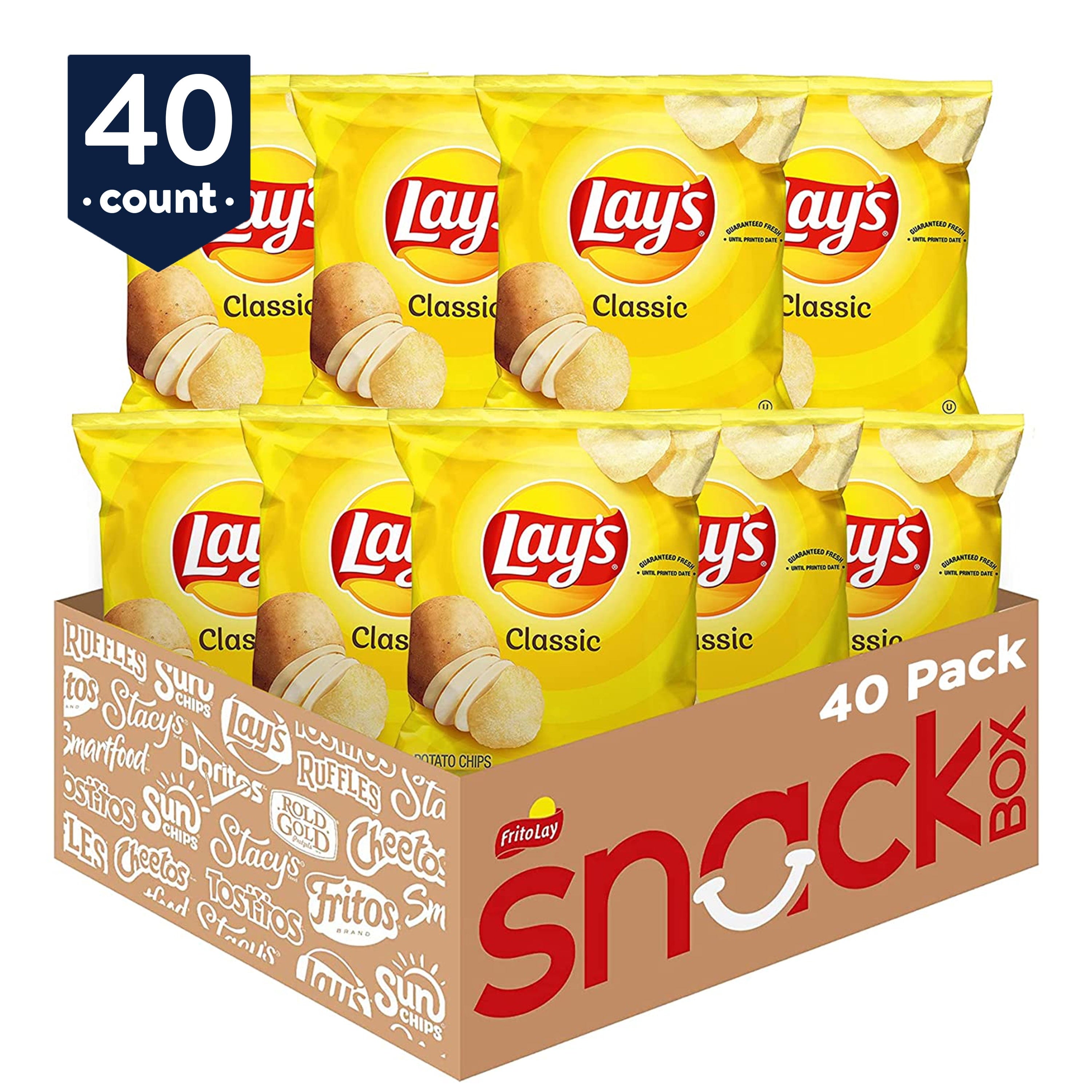 Lay's Potato Chip Variety Pack Snack Chips, 40 Count Multipack