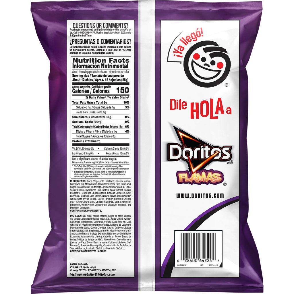 HI Doritos Flamas Tortilla Chips, 9.75 Oz.