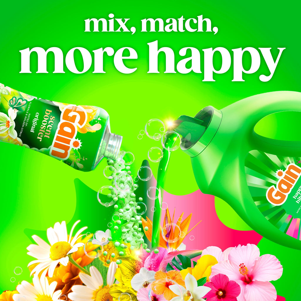 Gain Laundry Detergent Liquid, Now with Odor Defense, Happy Hibiscus Scent, 132 fl oz, 100 Loads