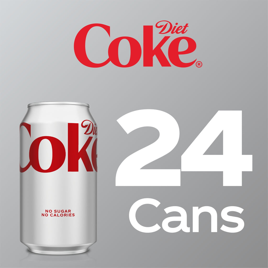 Diet Coke Soda Pop Cans, 12 fl oz, 24 Pack