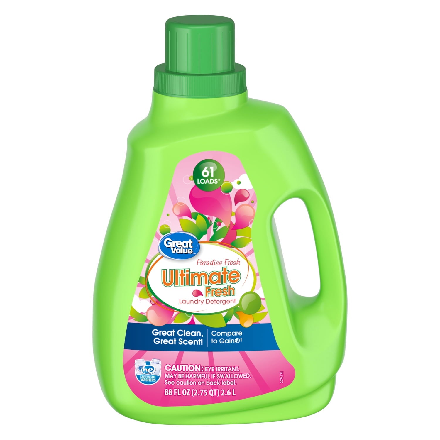 Great Value Ultimate Fresh Laundry Detergent, Paradise Fresh, 88 fl oz
