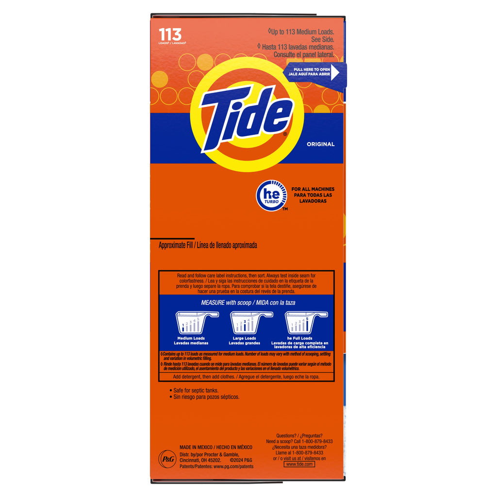 Tide Powder Laundry Detergent, Original Scent, 50 oz, 44 Loads