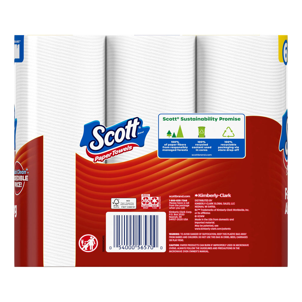 Scott Choose-A-Sheet Paper Towels, 6 Rolls, 62 Sheets per Roll