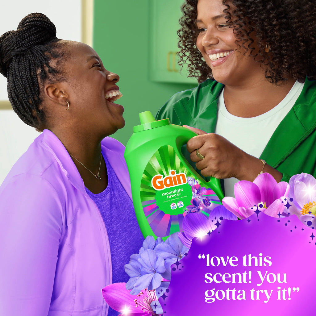 Gain Laundry Detergent Liquid, Now with Odor Defense, Moonlight Breeze Scent, 39 fl oz, 29 Loads