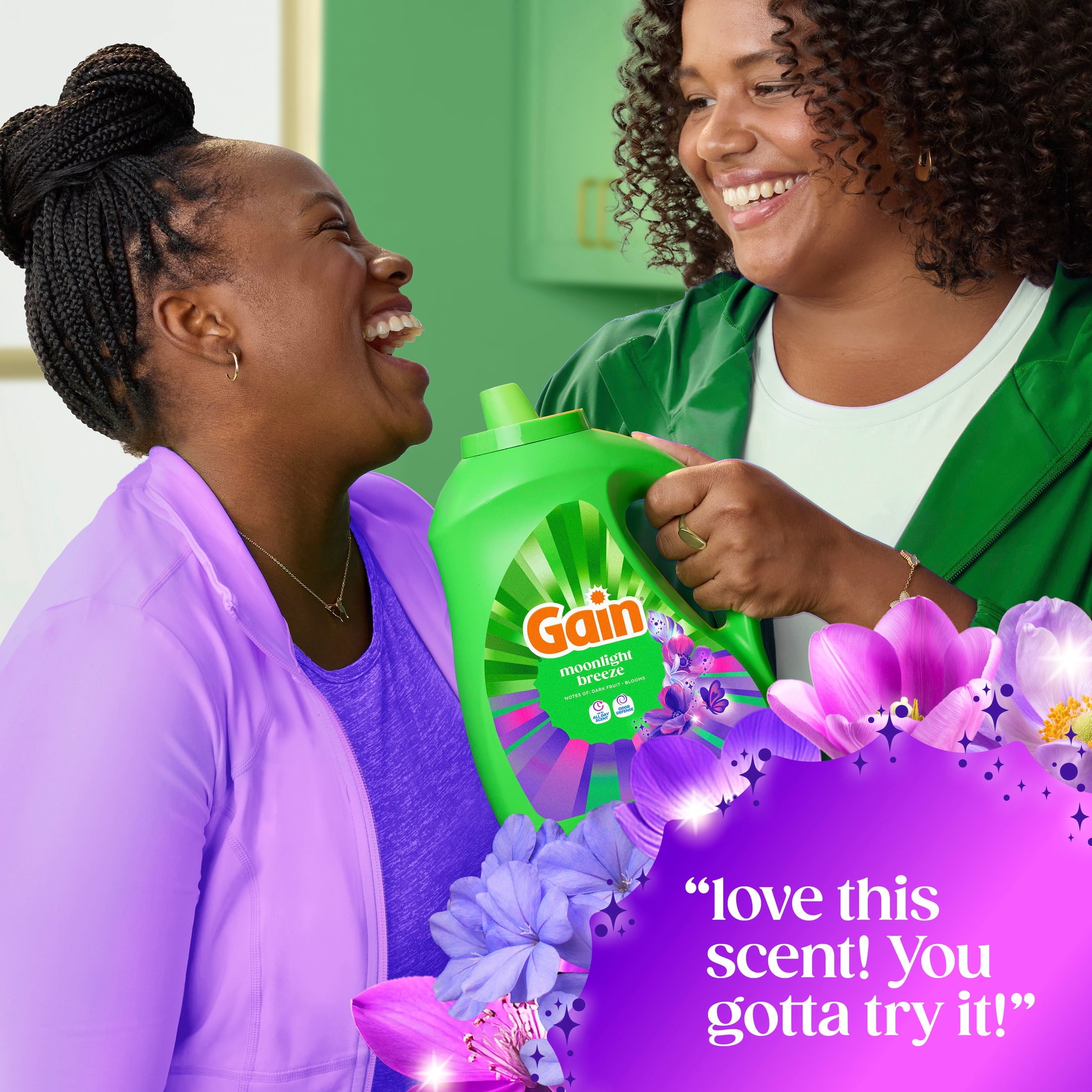 Gain Laundry Detergent Liquid, Now with Odor Defense, Moonlight Breeze Scent, 39 fl oz, 29 Loads
