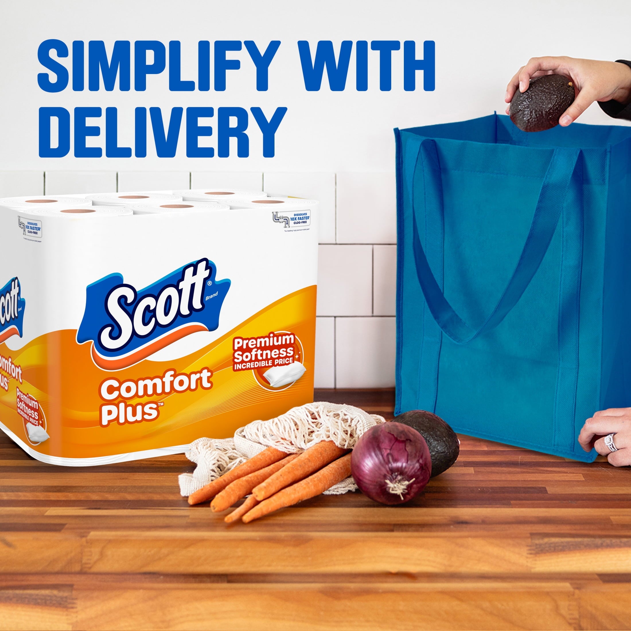 Scott ComfortPlus Toilet Paper, 12 Mega Rolls
