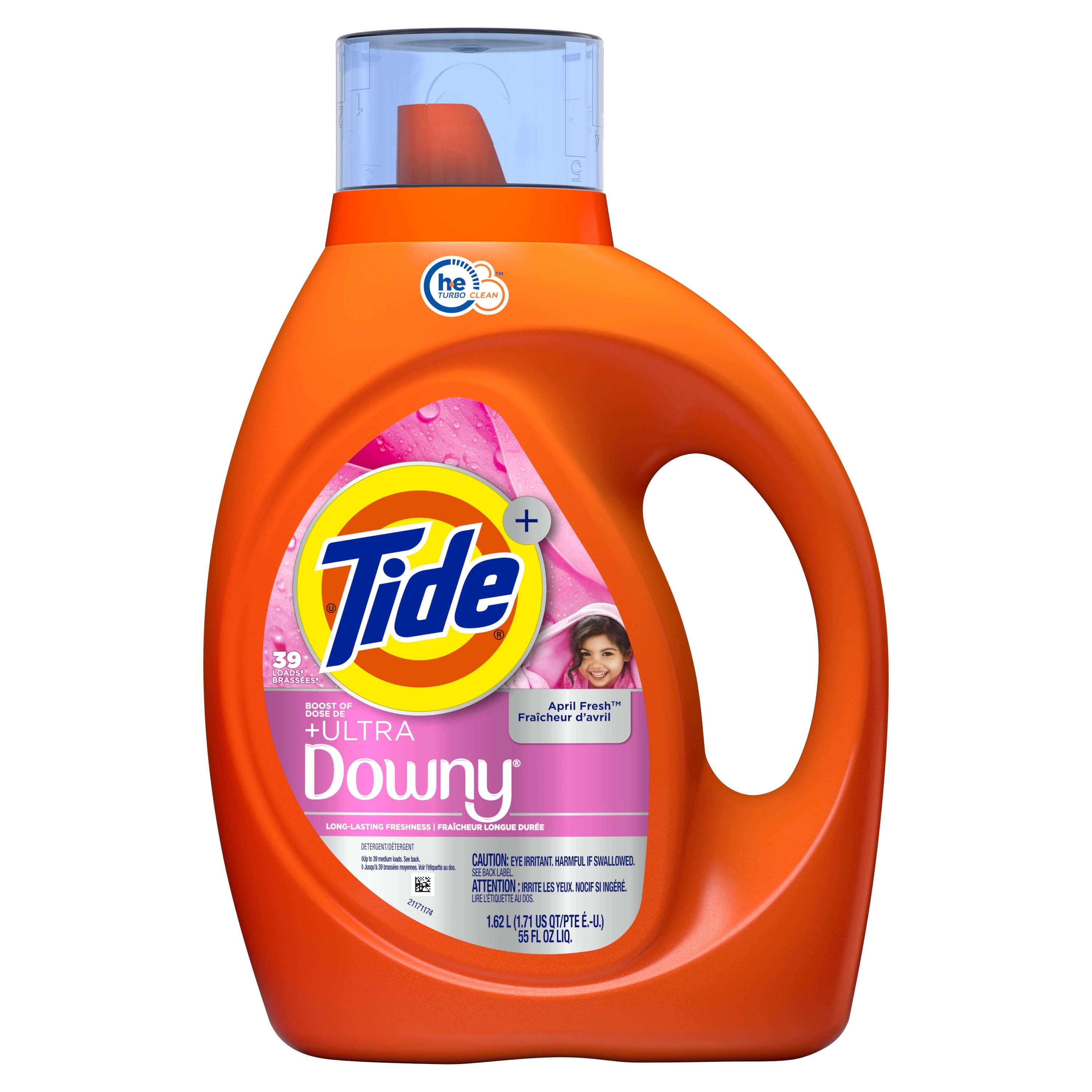 Tide Plus a Boost of Ultra Downy Liquid Laundry Detergent, April Fresh Scent, 55 fl oz, 39 Loads