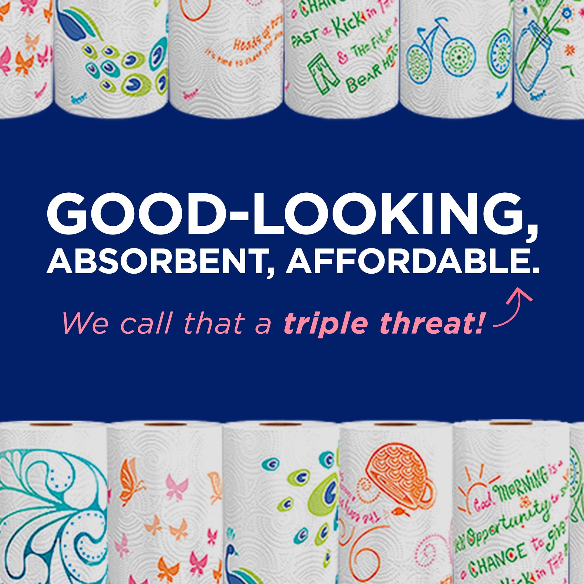 Sparkle Paper Towels, Pick-A-Size, Spirited Prints, 6 Double Rolls (= 12 Regular Rolls)