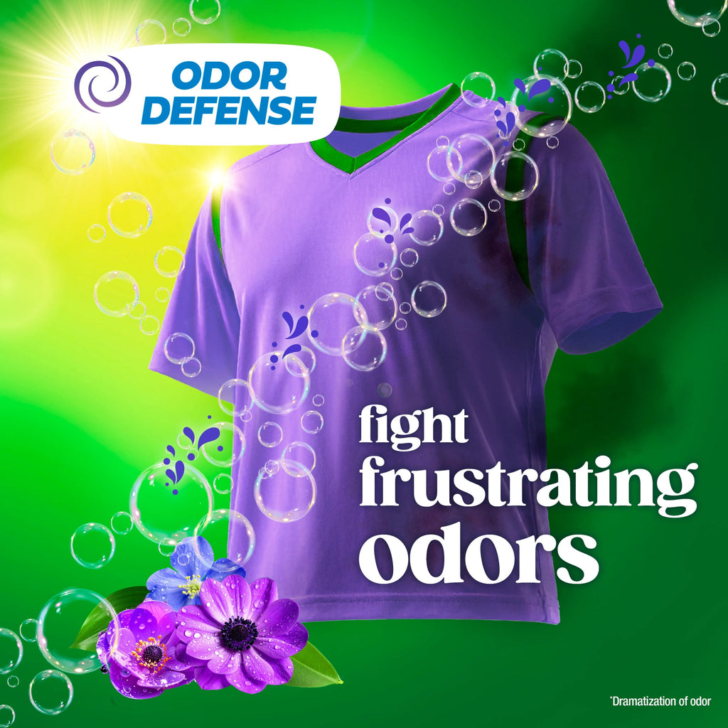 Gain Laundry Detergent Liquid, Now with Odor Defense, Relaxing Dewdrop Scent, 132 fl oz, 100 Loads
