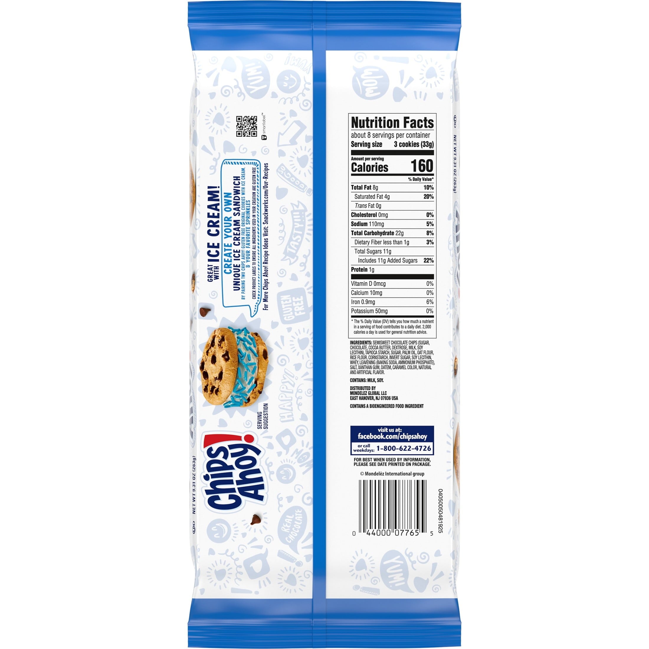 CHIPS AHOY! Original Crunchy Gluten Free Chocolate Chip Cookies, 9.31 oz