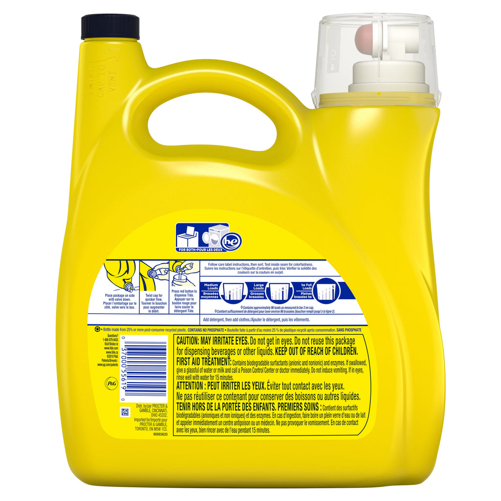 Tide Simply + Oxi Liquid Laundry Detergent, Refreshing Breeze, 96 loads, 150 Fl Oz