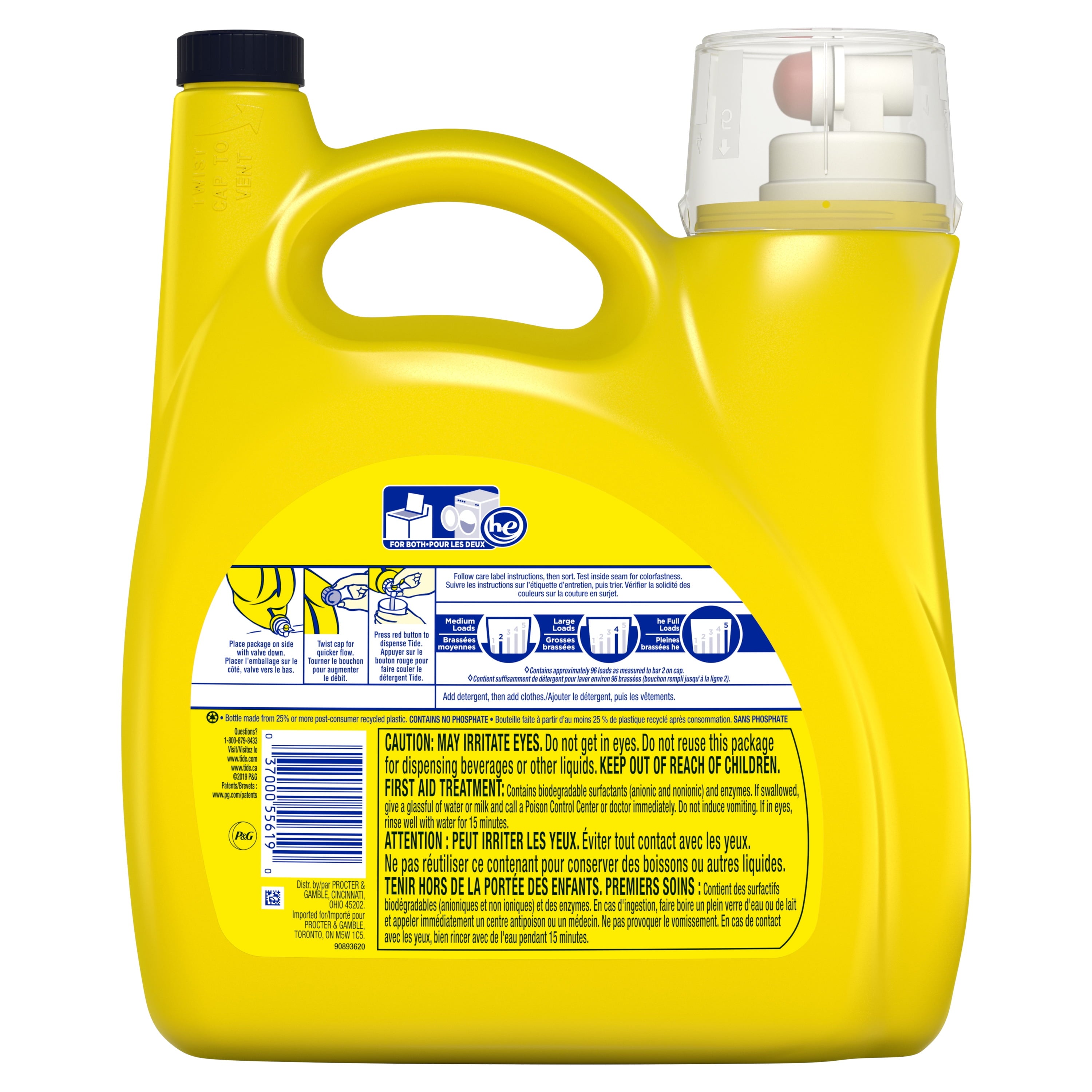 Tide Simply + Oxi Liquid Laundry Detergent, Refreshing Breeze, 96 loads, 150 Fl Oz