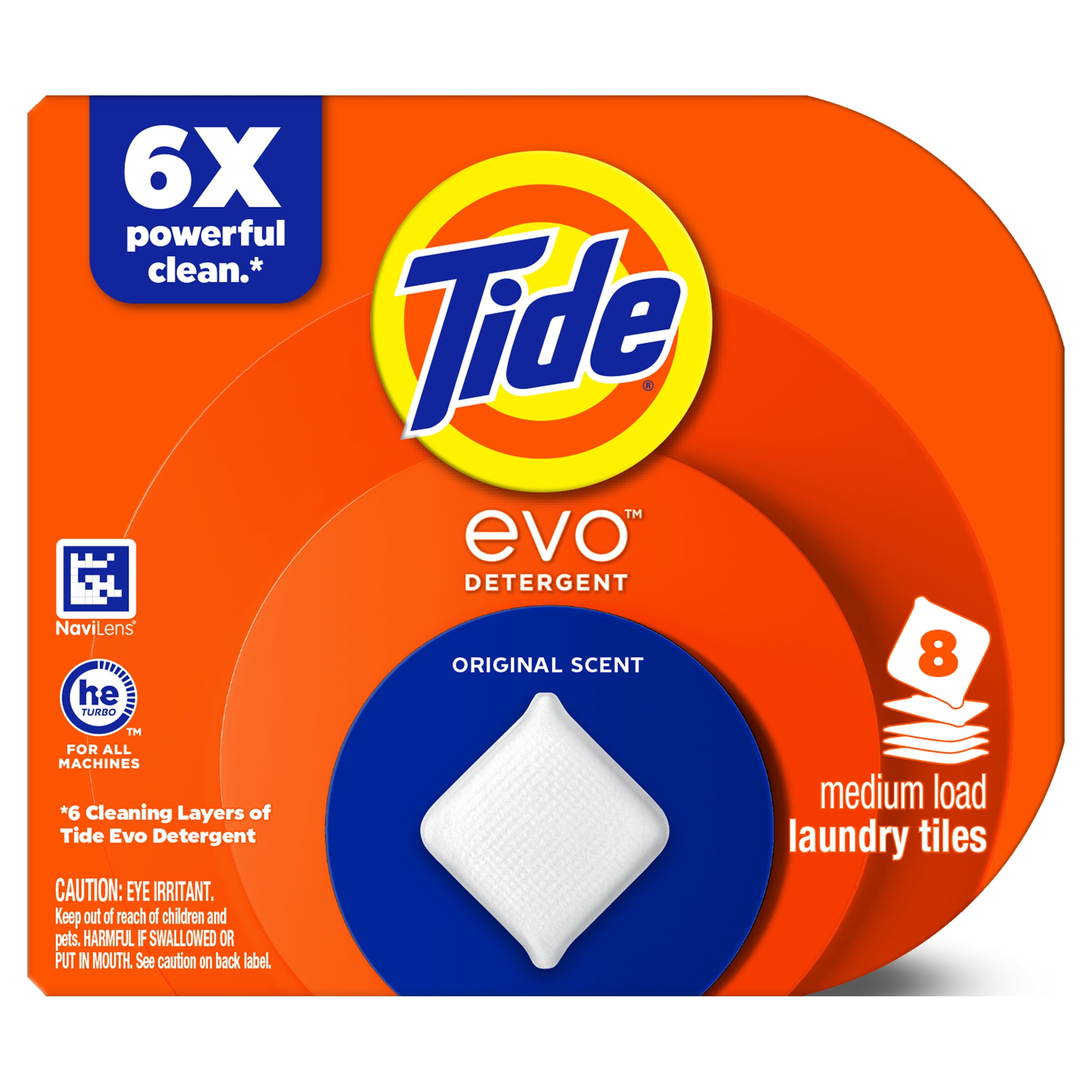 Tide evo Laundry Detergent Tiles, 100% Concentrated, Original Tide Scent, 16 Count