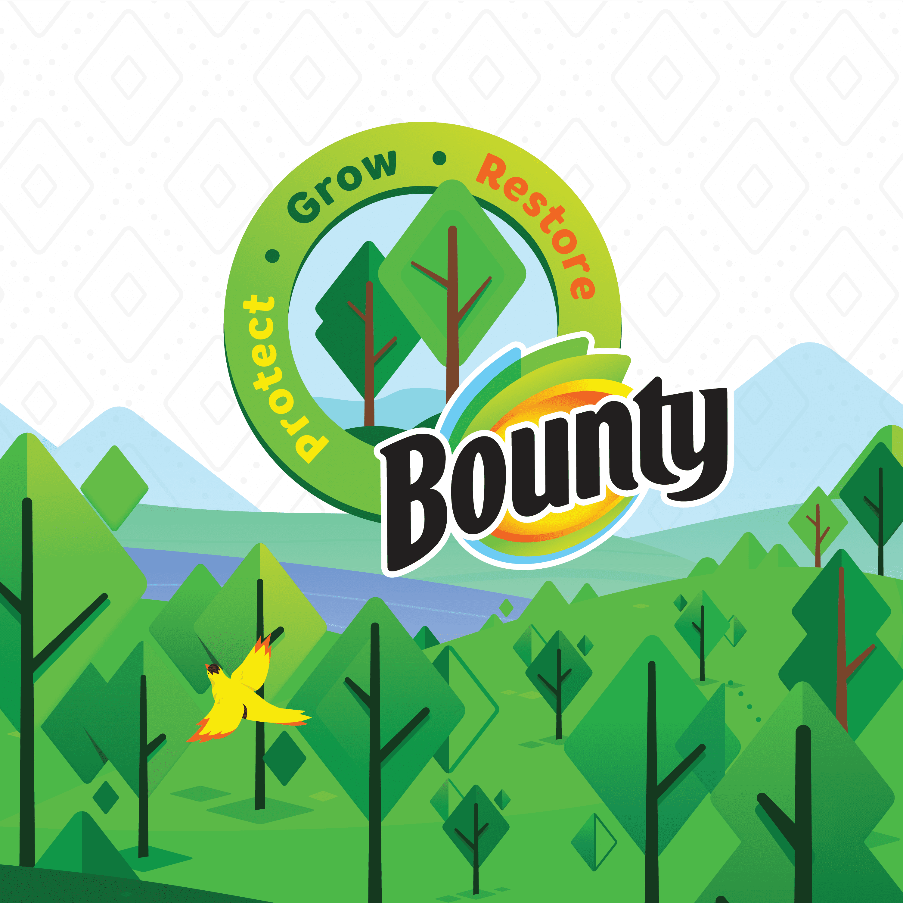 Bounty Select-A-Size Paper Towels, Print, 4 Double Rolls