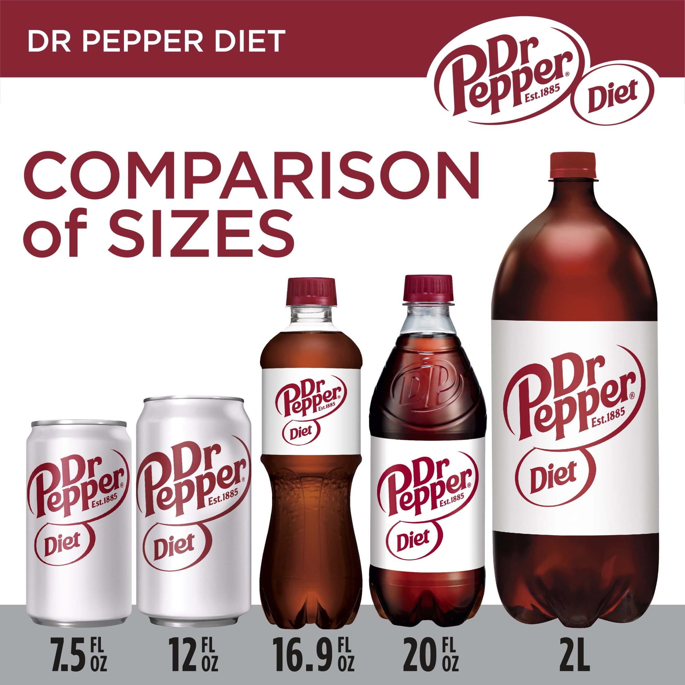 Diet Dr Pepper Soda Pop, 12 fl oz cans, 18 pack